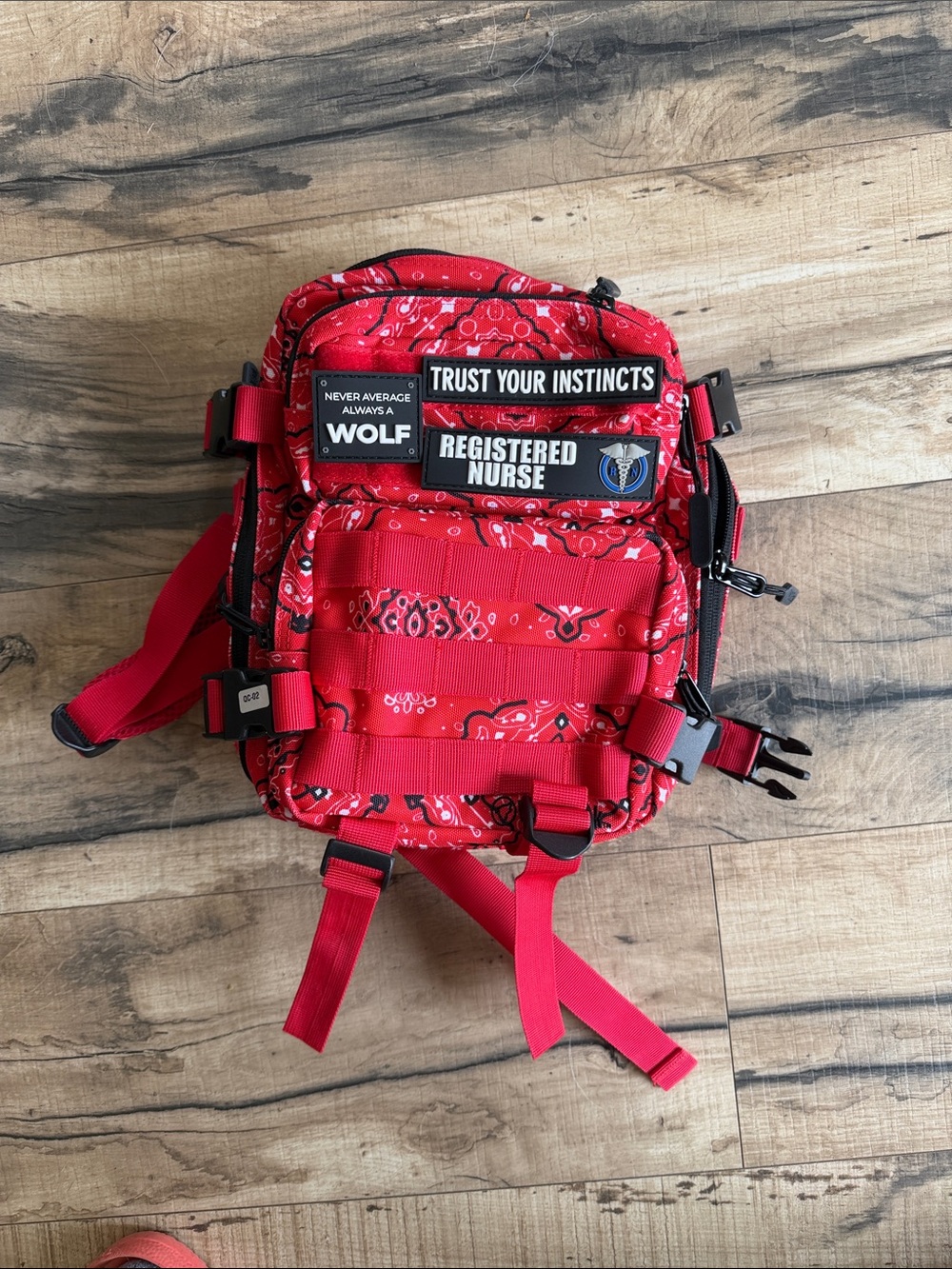 WOLF Red Bandana-Print Tactical Backpack Crossbody